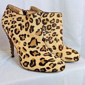 Aldo The Gaunt leopard print calf hair ankle boots 7.5